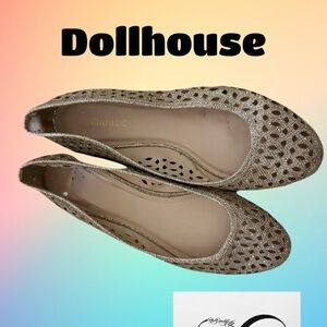 Dollhouse gold glitter embellished flats-12